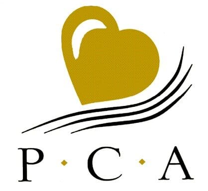 Gold heart logo above PCA text